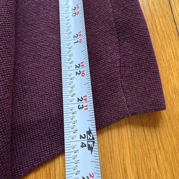 Eileen Fisher Size M Plum Silk Blend Lightweight Open Front Cardigan Sweater - Picture 9 of 13